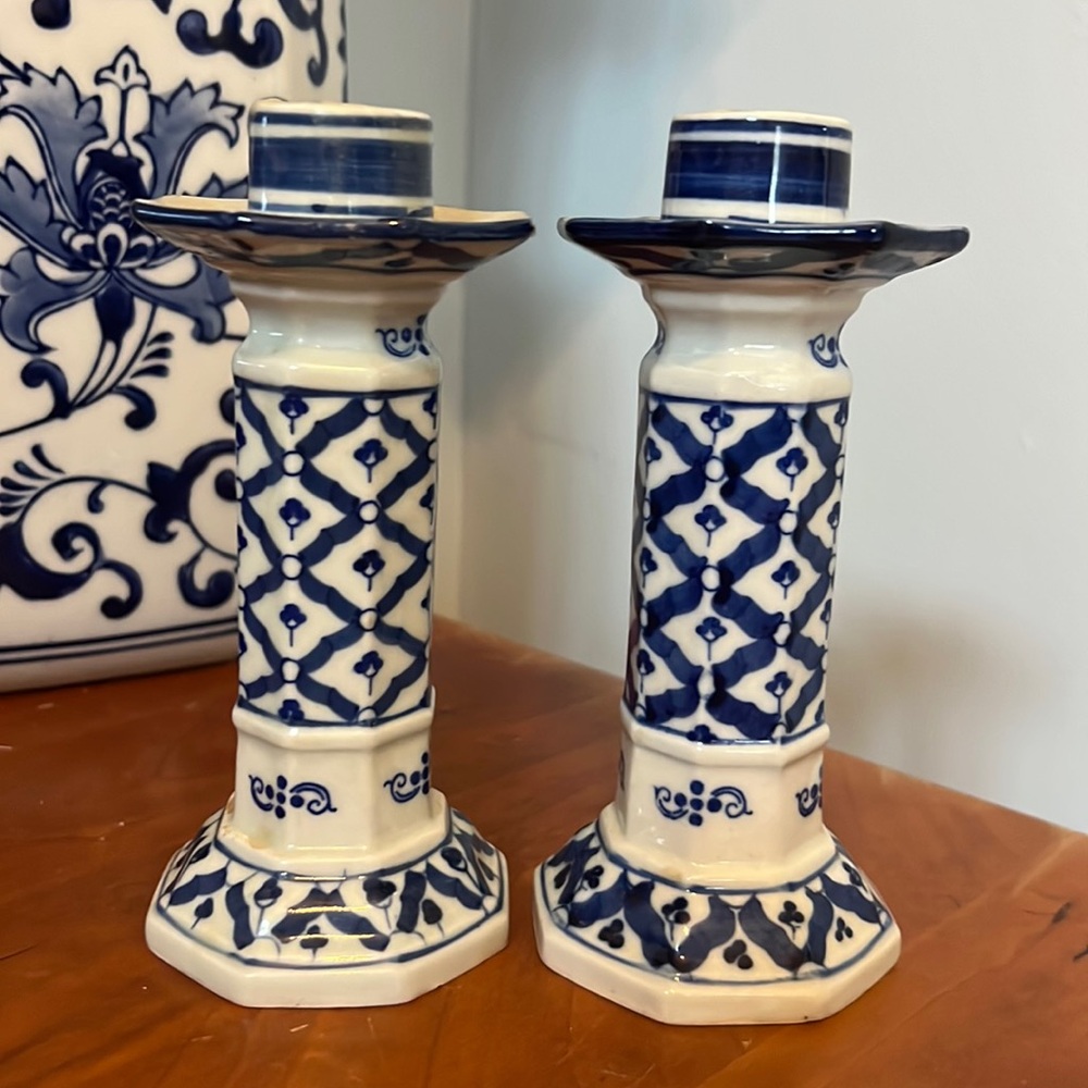 Vintage Norwegian Pottery Ceramic Candle Holder - Set of 2
